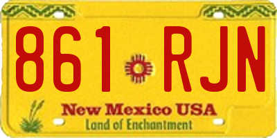 NM license plate 861RJN