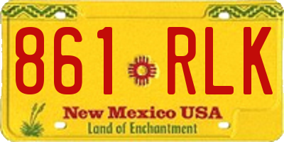 NM license plate 861RLK