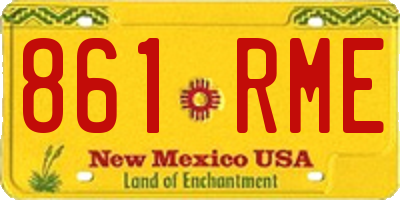 NM license plate 861RME