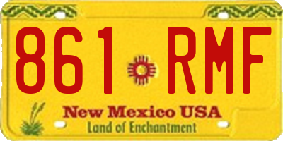NM license plate 861RMF