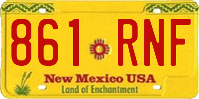 NM license plate 861RNF