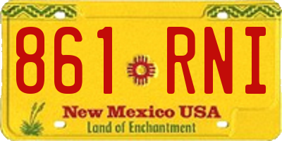 NM license plate 861RNI