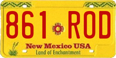 NM license plate 861ROD