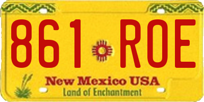 NM license plate 861ROE