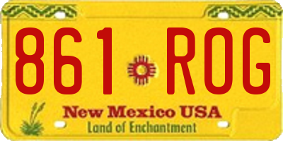 NM license plate 861ROG