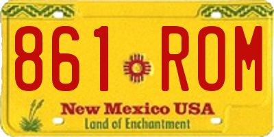 NM license plate 861ROM