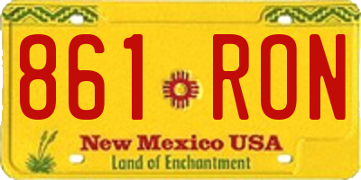 NM license plate 861RON