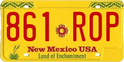 NM license plate 861ROP