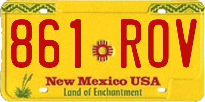 NM license plate 861ROV