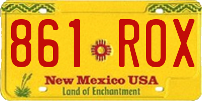 NM license plate 861ROX