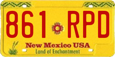 NM license plate 861RPD