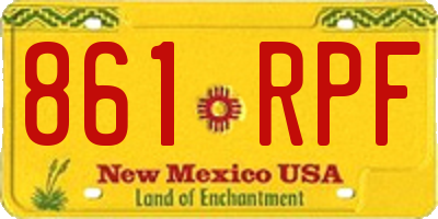 NM license plate 861RPF