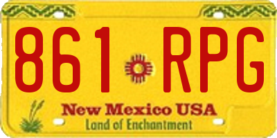 NM license plate 861RPG
