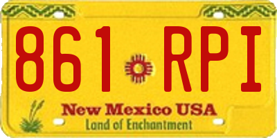 NM license plate 861RPI