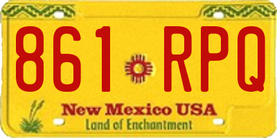 NM license plate 861RPQ