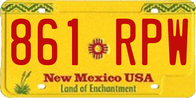 NM license plate 861RPW