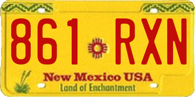 NM license plate 861RXN