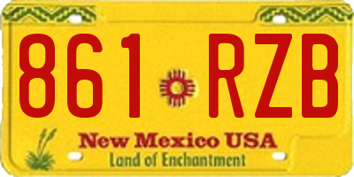 NM license plate 861RZB