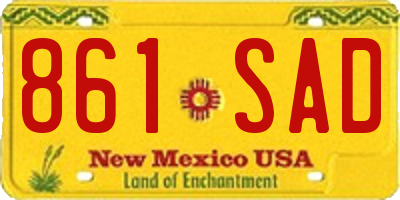 NM license plate 861SAD