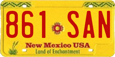 NM license plate 861SAN