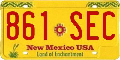 NM license plate 861SEC
