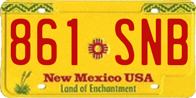 NM license plate 861SNB
