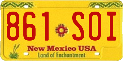 NM license plate 861SOI