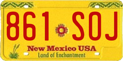 NM license plate 861SOJ