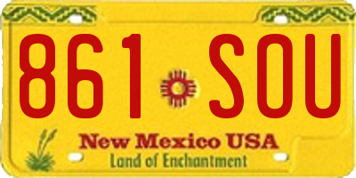 NM license plate 861SOU