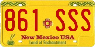 NM license plate 861SSS