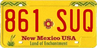 NM license plate 861SUQ