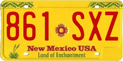 NM license plate 861SXZ