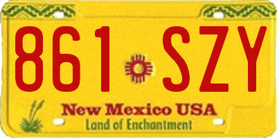 NM license plate 861SZY