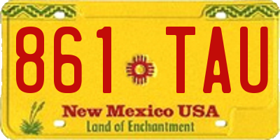 NM license plate 861TAU