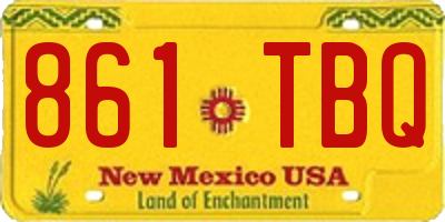 NM license plate 861TBQ