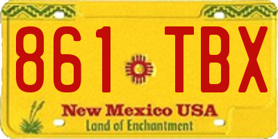 NM license plate 861TBX