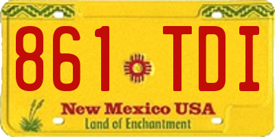 NM license plate 861TDI
