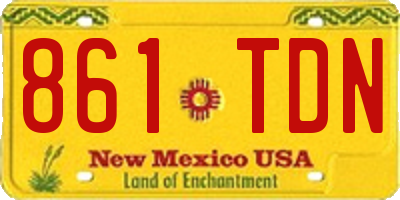 NM license plate 861TDN