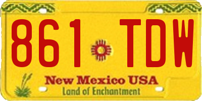 NM license plate 861TDW