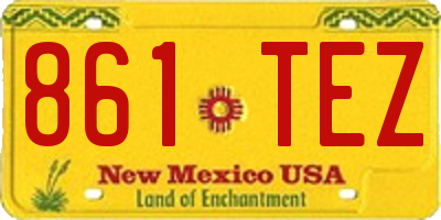 NM license plate 861TEZ