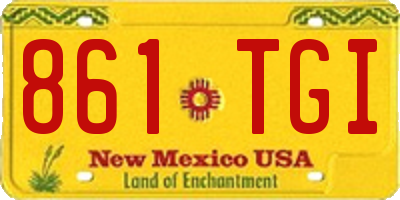 NM license plate 861TGI