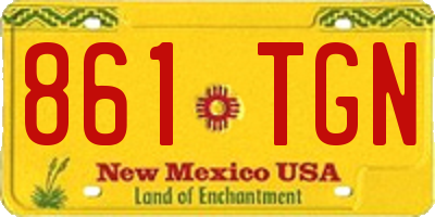 NM license plate 861TGN