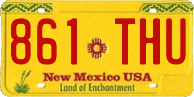 NM license plate 861THU