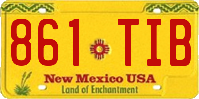 NM license plate 861TIB