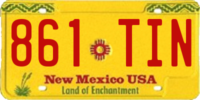 NM license plate 861TIN