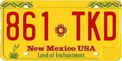 NM license plate 861TKD