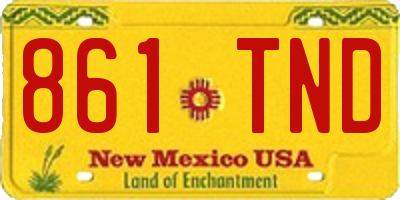 NM license plate 861TND