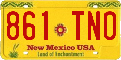 NM license plate 861TNO