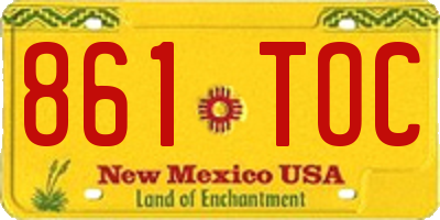 NM license plate 861TOC