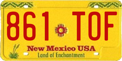 NM license plate 861TOF